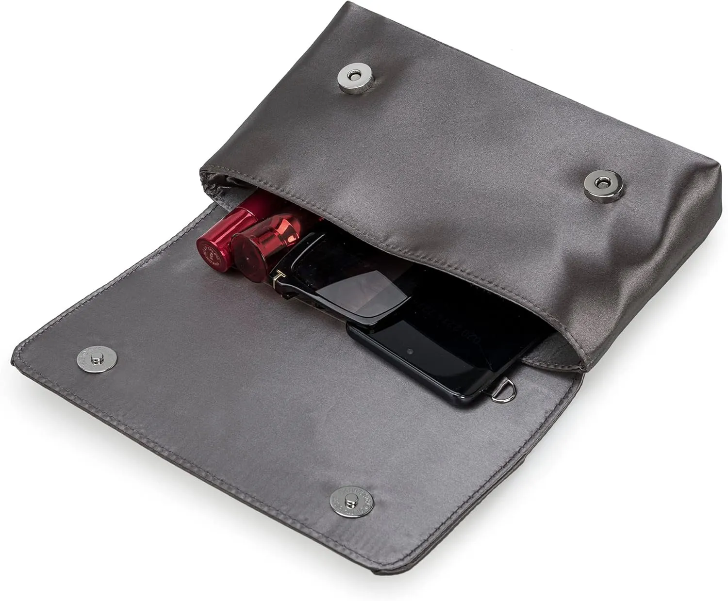 CHARMING TAILOR Evening Bag for Women Pleated Flap Satin Formal Purse Diamantes Brooch Embellished Clutch