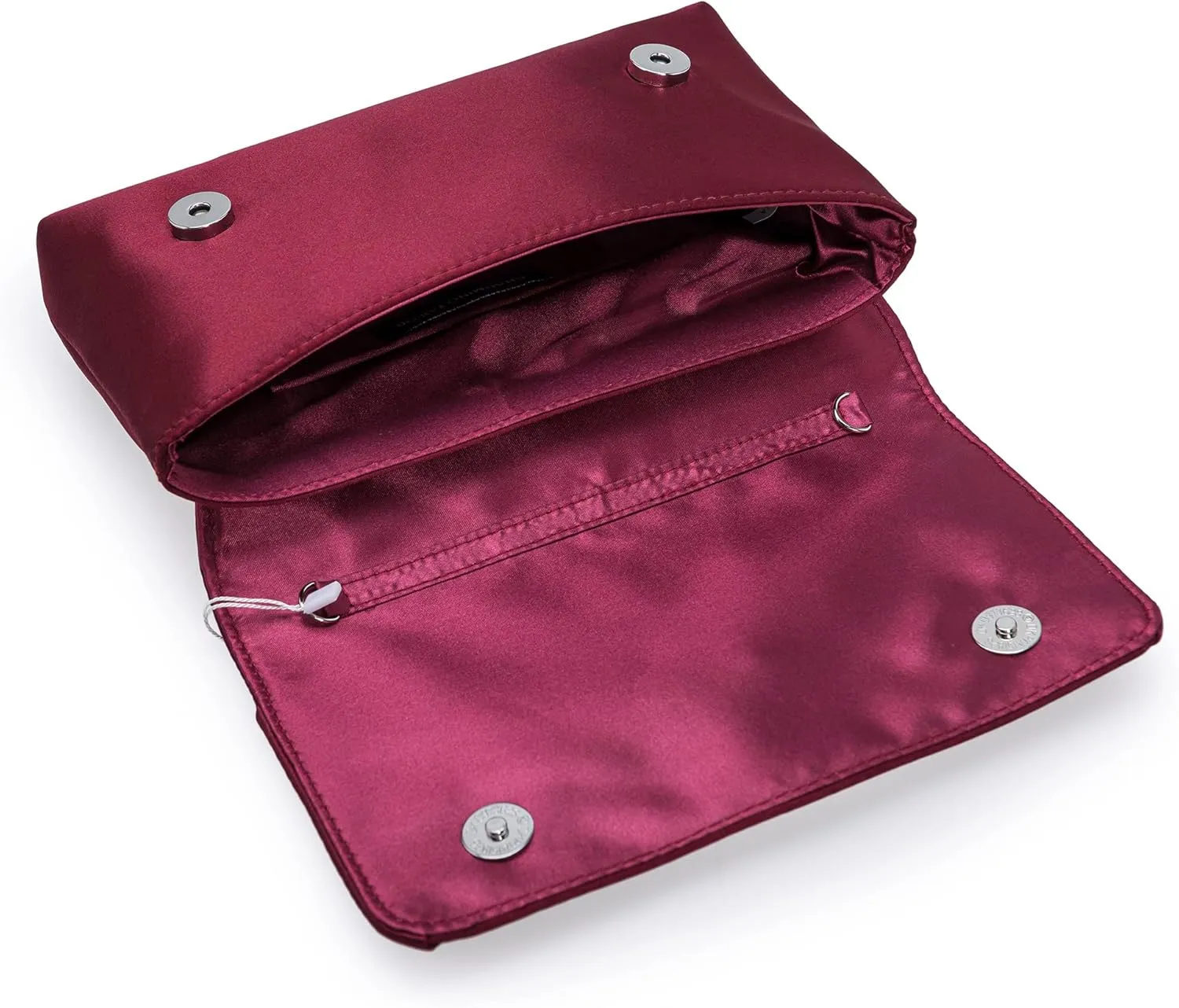 CHARMING TAILOR Evening Bag for Women Pleated Flap Satin Formal Purse Diamantes Brooch Embellished Clutch