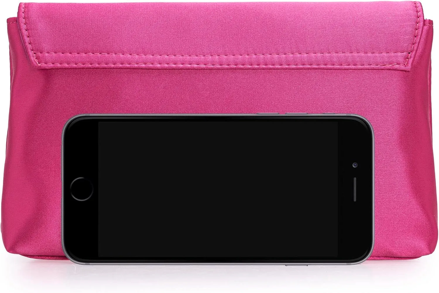 CHARMING TAILOR Evening Bag for Women Pleated Flap Satin Formal Purse Diamantes Brooch Embellished Clutch