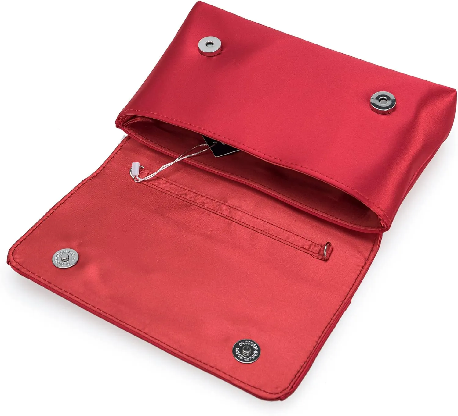 CHARMING TAILOR Evening Bag for Women Pleated Flap Satin Formal Purse Diamantes Brooch Embellished Clutch