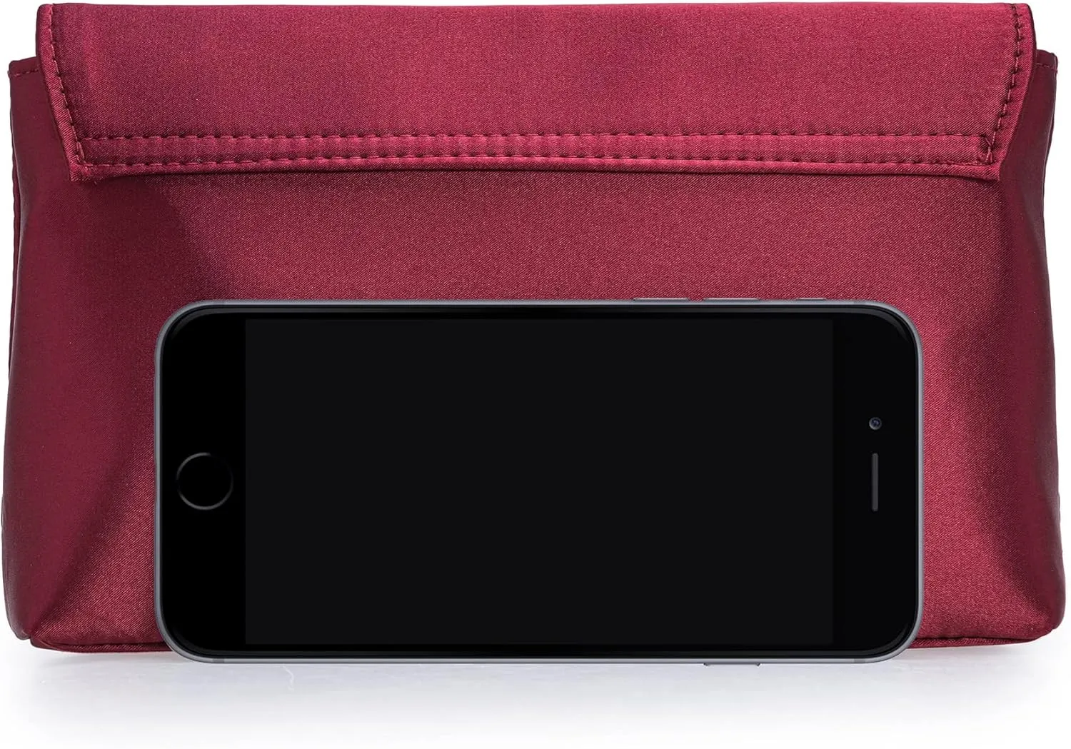 CHARMING TAILOR Evening Bag for Women Pleated Flap Satin Formal Purse Diamantes Brooch Embellished Clutch