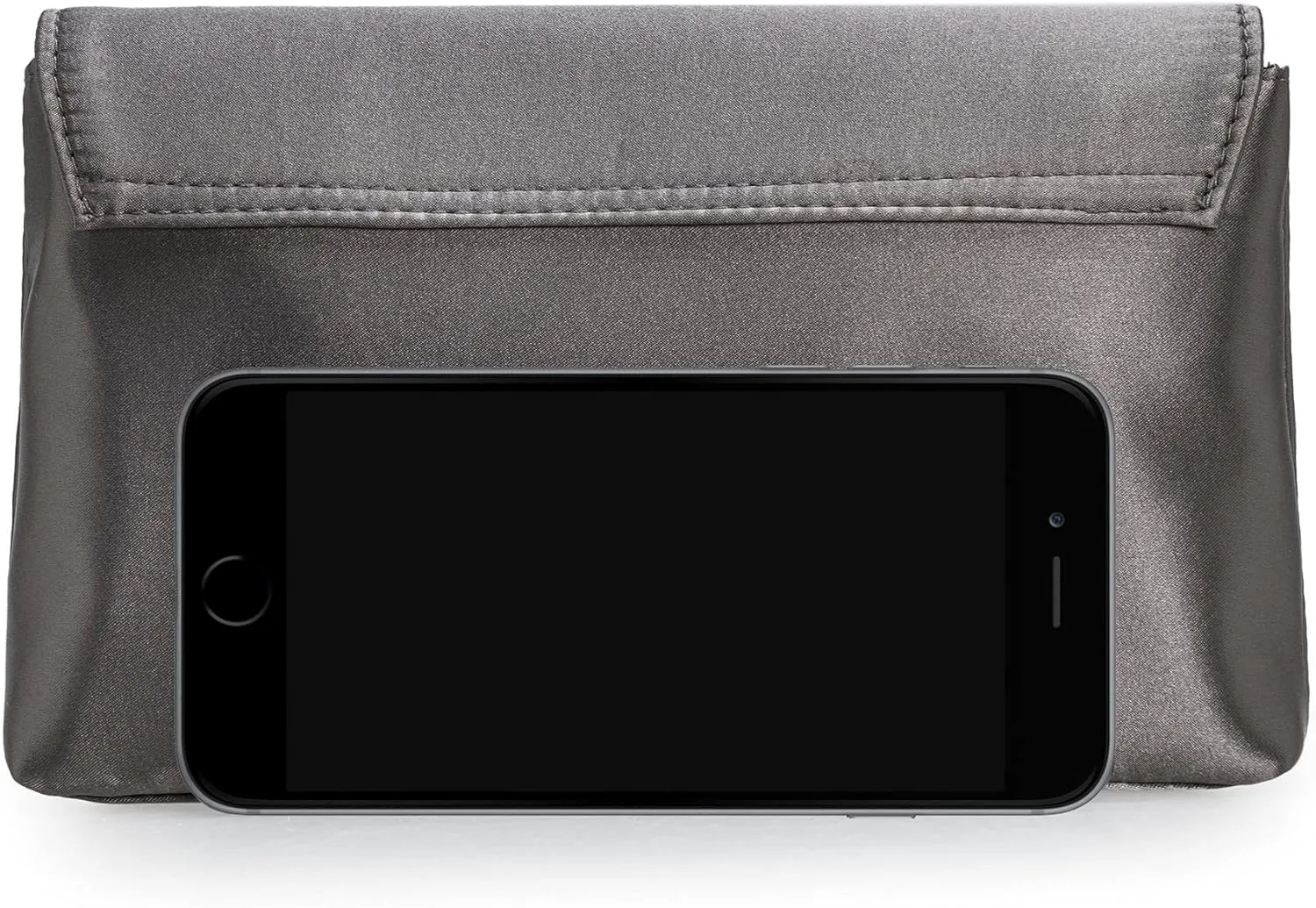 CHARMING TAILOR Evening Bag for Women Pleated Flap Satin Formal Purse Diamantes Brooch Embellished Clutch