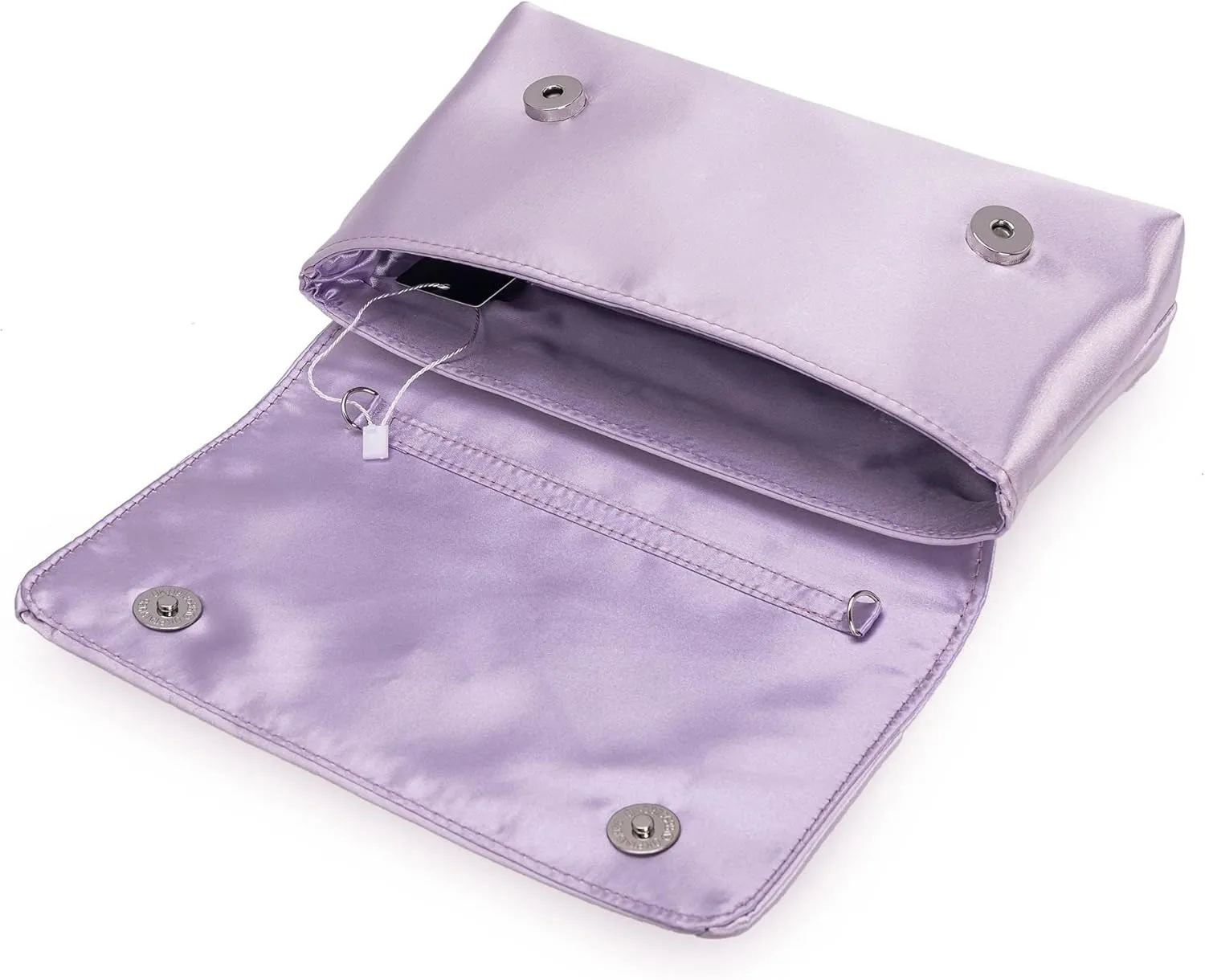 CHARMING TAILOR Evening Bag for Women Pleated Flap Satin Formal Purse Diamantes Brooch Embellished Clutch