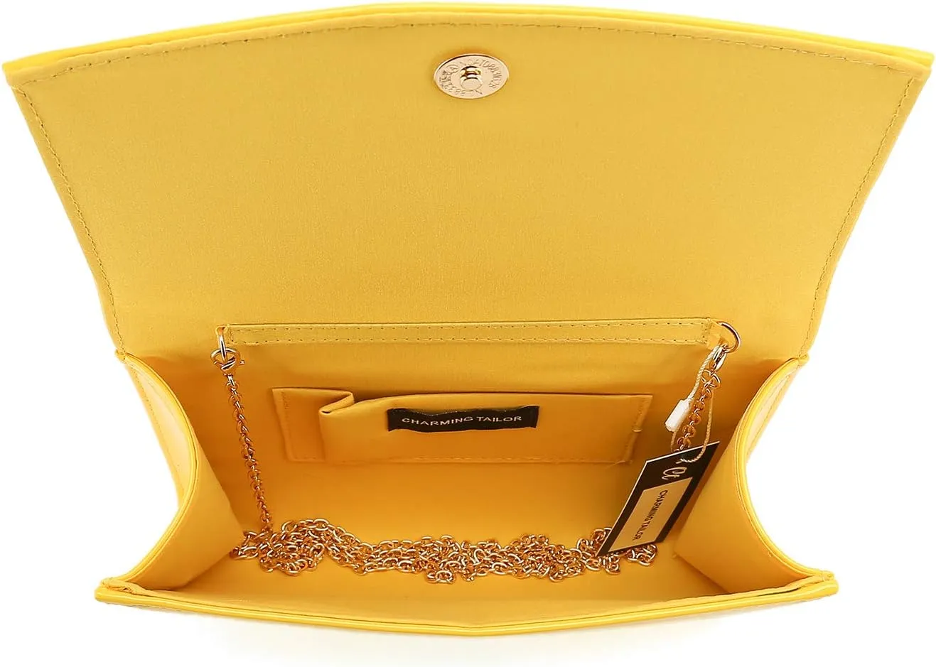 CHARMING TAILOR Patent Leather Flap Clutch Classic Elegant Evening Bag Chic Dress Purse