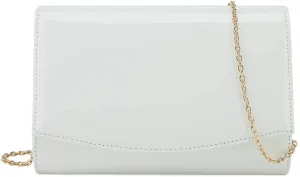 CHARMING TAILOR Patent Leather Flap Clutch Classic Elegant Evening Bag Chic Dress Purse