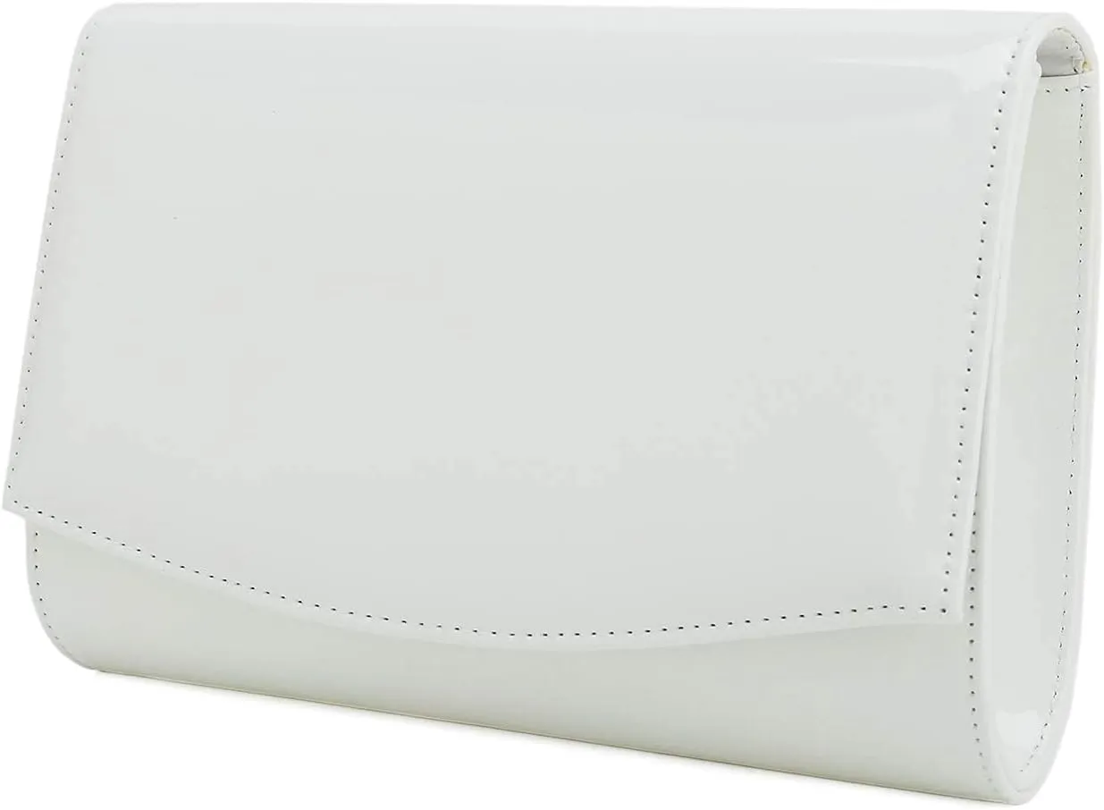 CHARMING TAILOR Patent Leather Flap Clutch Classic Elegant Evening Bag Chic Dress Purse