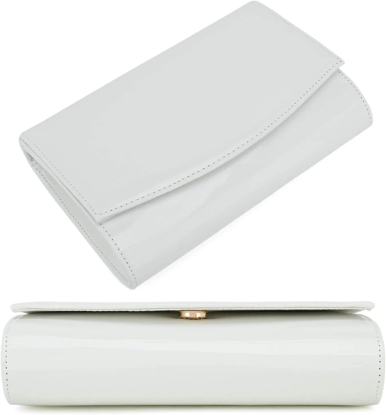 CHARMING TAILOR Patent Leather Flap Clutch Classic Elegant Evening Bag Chic Dress Purse