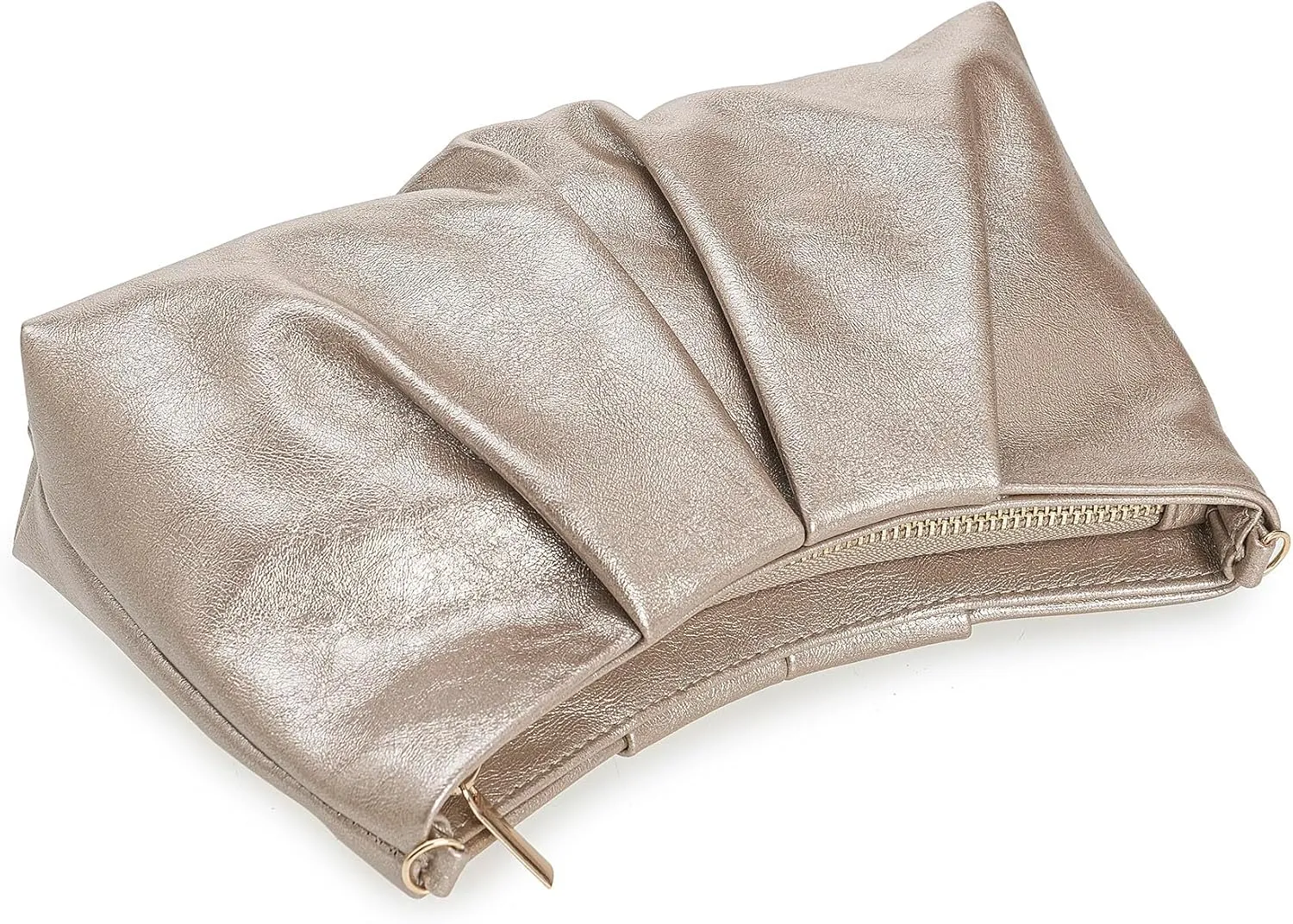 CHARMING TAILOR Women Clutch Bag Dressy Formal Handbag Pleated PU Clutch Purse for Cocktail Prom Wedding Party