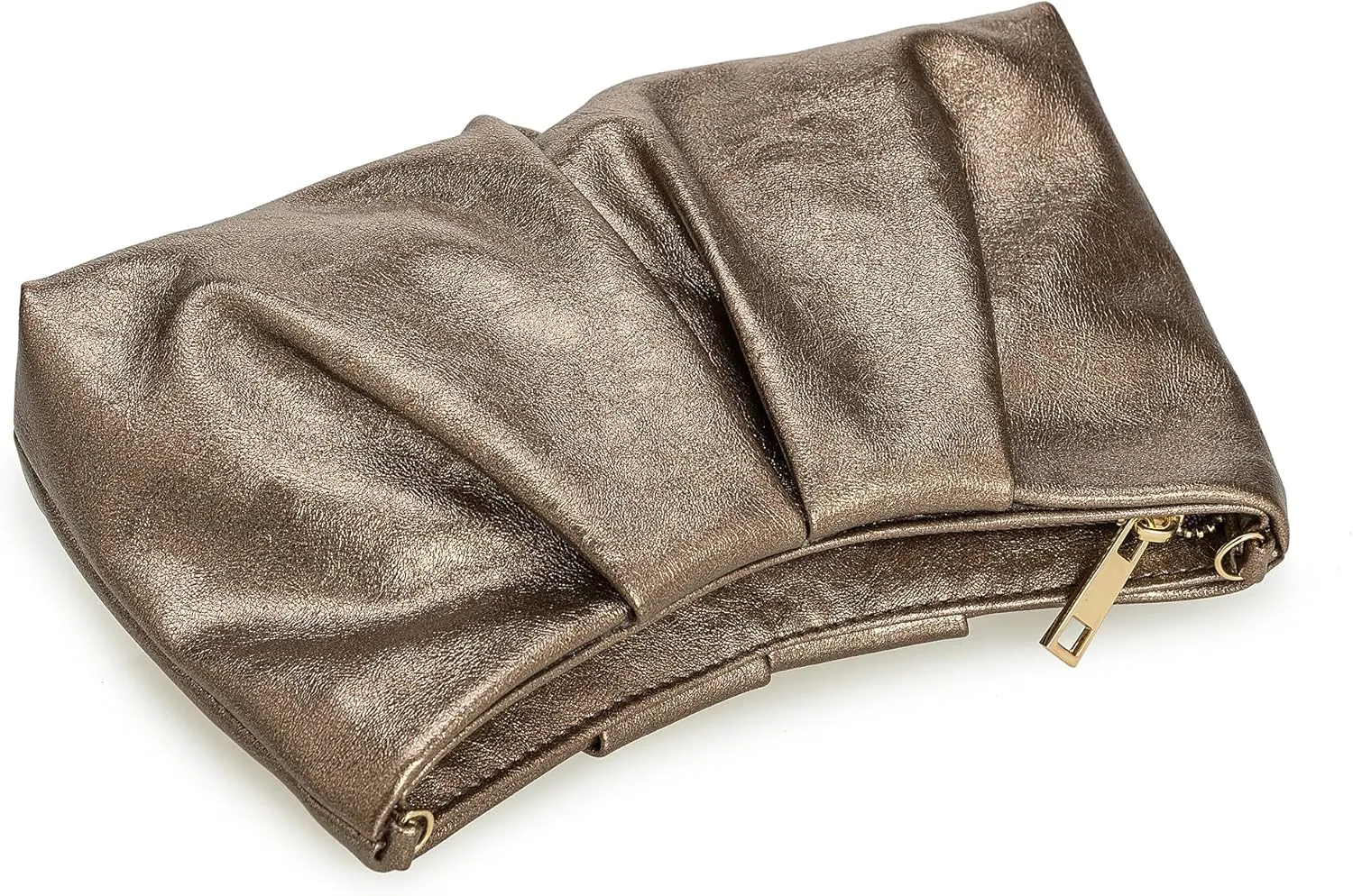 CHARMING TAILOR Women Clutch Bag Dressy Formal Handbag Pleated PU Clutch Purse for Cocktail Prom Wedding Party