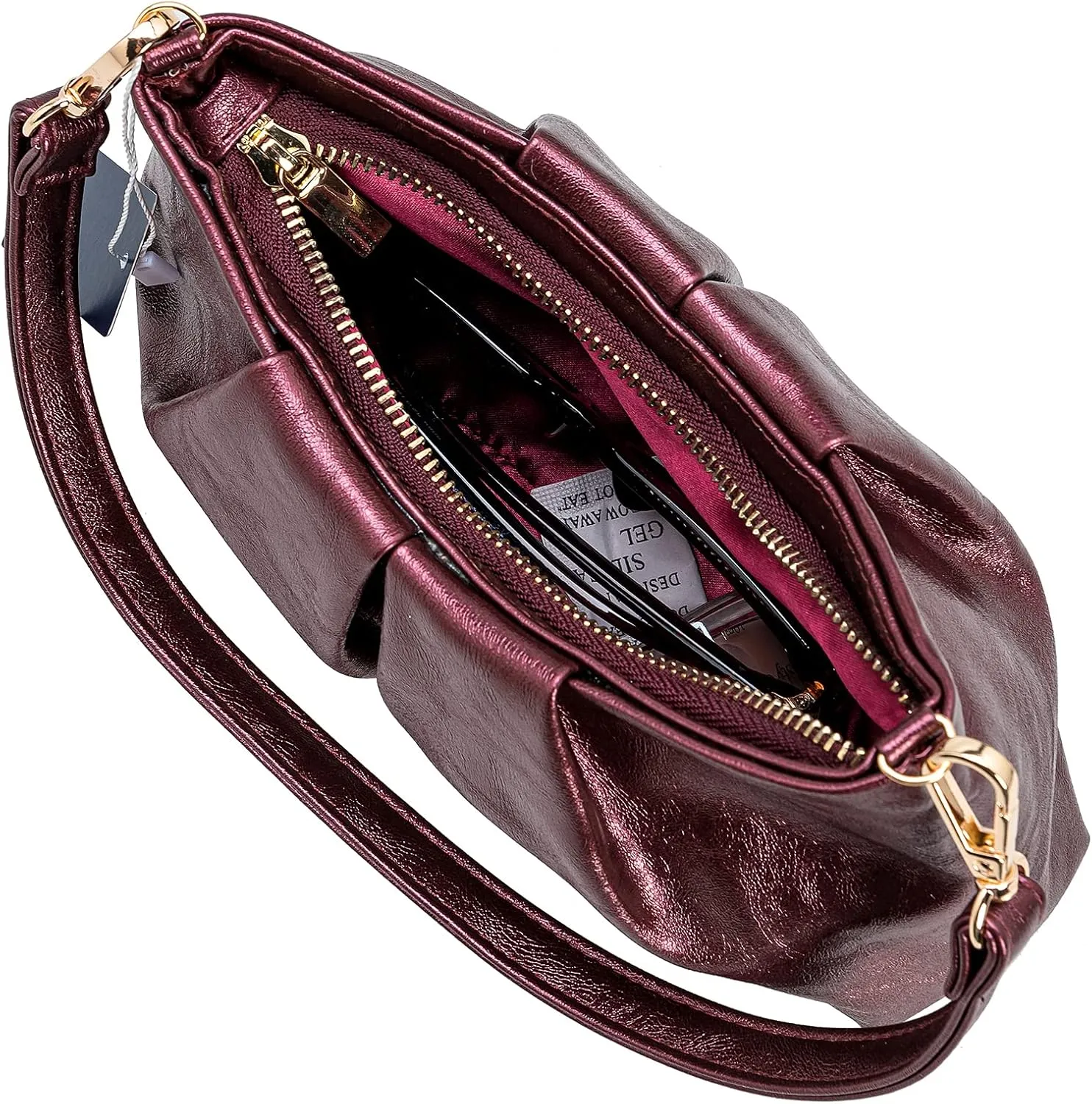 CHARMING TAILOR Women Clutch Bag Dressy Formal Handbag Pleated PU Clutch Purse for Cocktail Prom Wedding Party