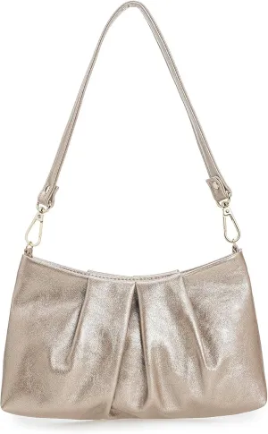 CHARMING TAILOR Women Clutch Bag Dressy Formal Handbag Pleated PU Clutch Purse for Cocktail Prom Wedding Party