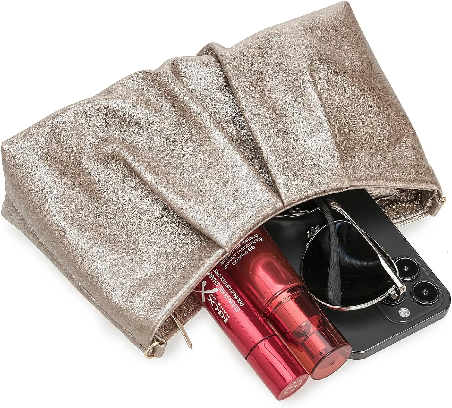 CHARMING TAILOR Women Clutch Bag Dressy Formal Handbag Pleated PU Clutch Purse for Cocktail Prom Wedding Party