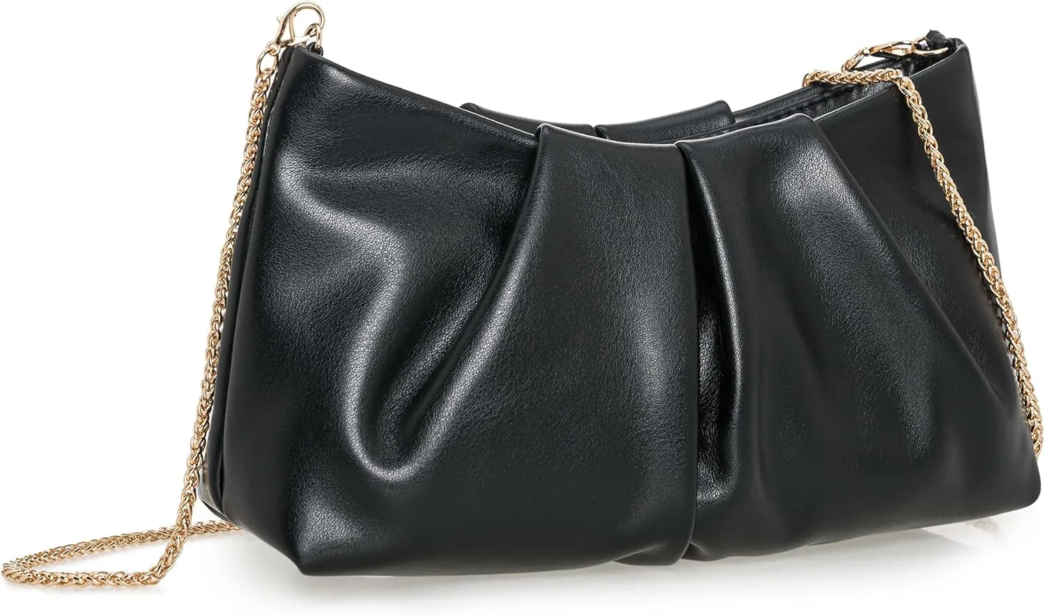 CHARMING TAILOR Women Clutch Bag Dressy Formal Handbag Pleated PU Clutch Purse for Cocktail Prom Wedding Party