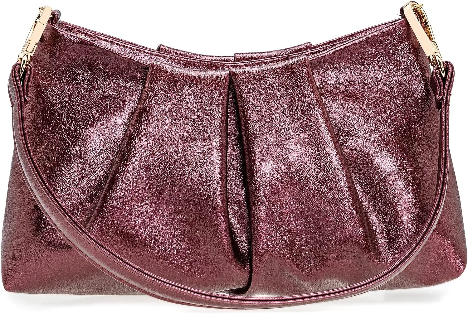 CHARMING TAILOR Women Clutch Bag Dressy Formal Handbag Pleated PU Clutch Purse for Cocktail Prom Wedding Party