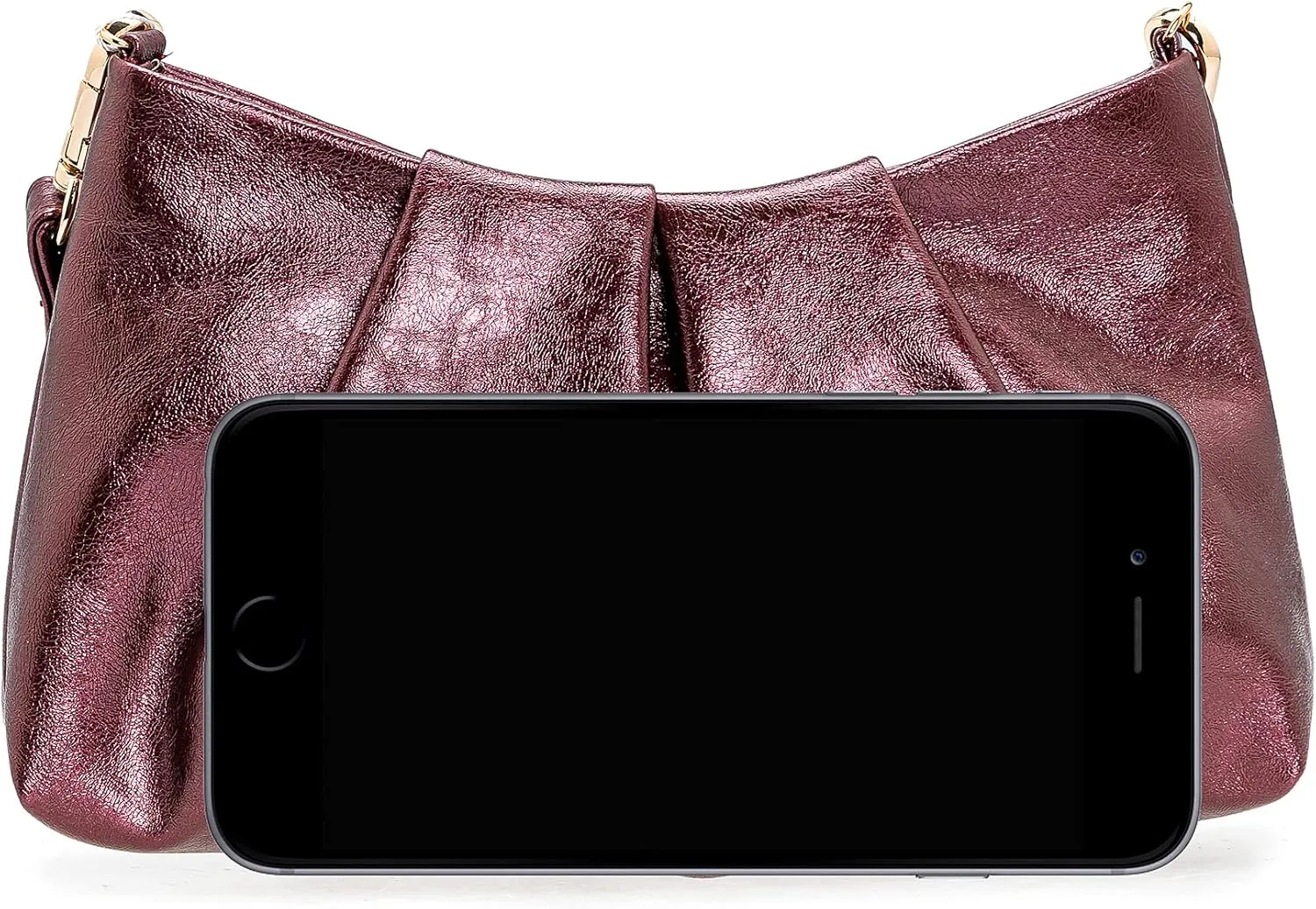 CHARMING TAILOR Women Clutch Bag Dressy Formal Handbag Pleated PU Clutch Purse for Cocktail Prom Wedding Party