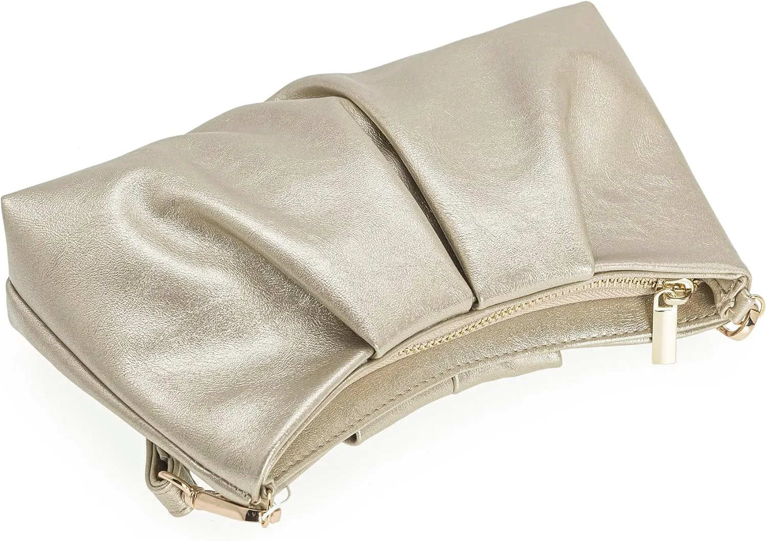 CHARMING TAILOR Women Clutch Bag Dressy Formal Handbag Pleated PU Clutch Purse for Cocktail Prom Wedding Party