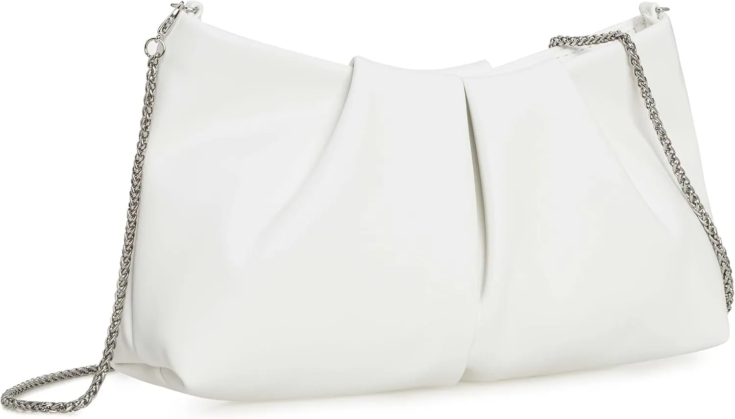 CHARMING TAILOR Women Clutch Bag Dressy Formal Handbag Pleated PU Clutch Purse for Cocktail Prom Wedding Party