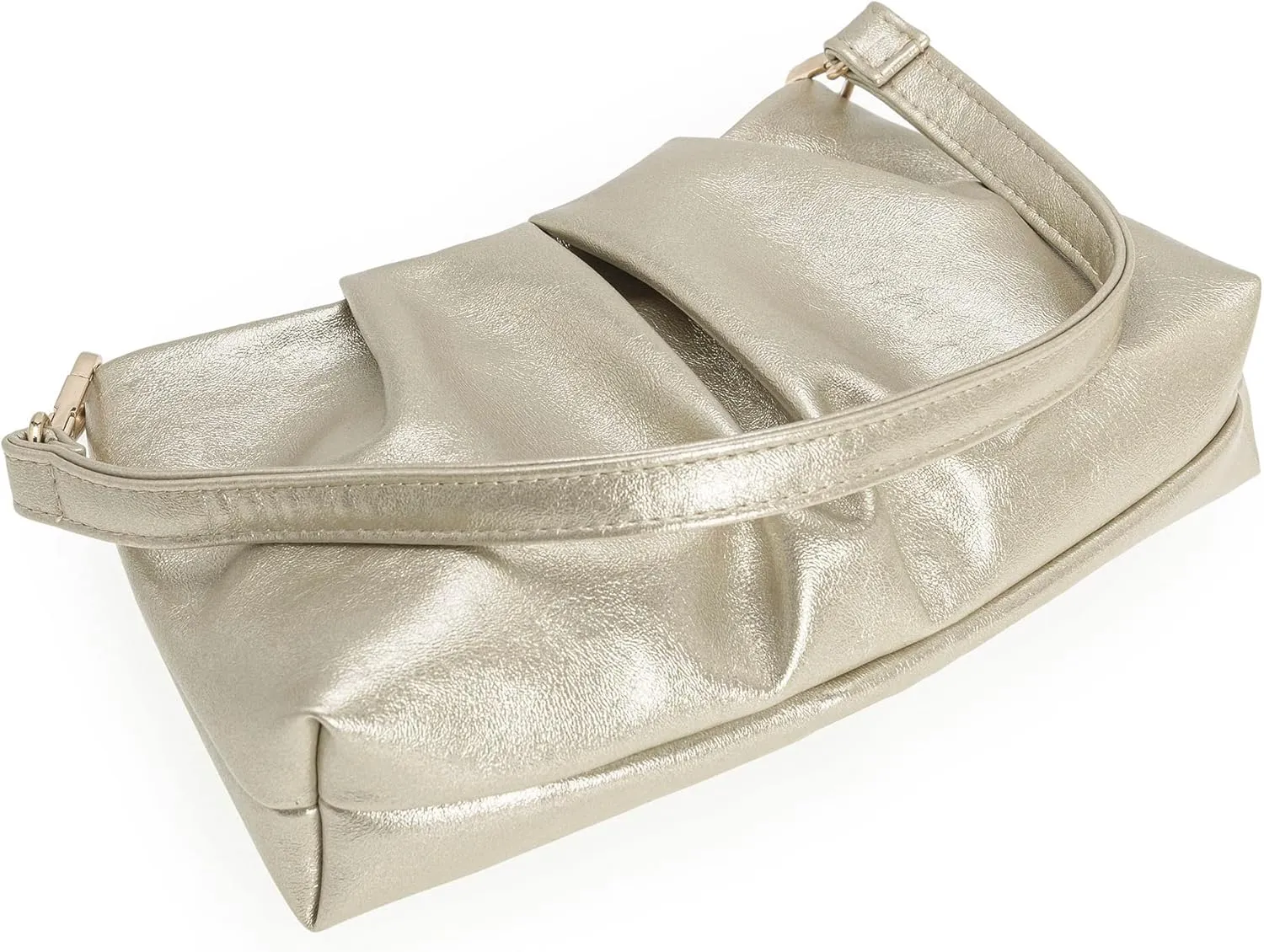 CHARMING TAILOR Women Clutch Bag Dressy Formal Handbag Pleated PU Clutch Purse for Cocktail Prom Wedding Party