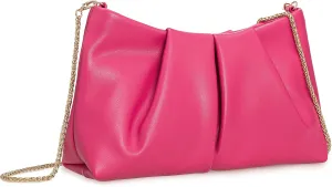 CHARMING TAILOR Women Clutch Bag Dressy Formal Handbag Pleated PU Clutch Purse for Cocktail Prom Wedding Party