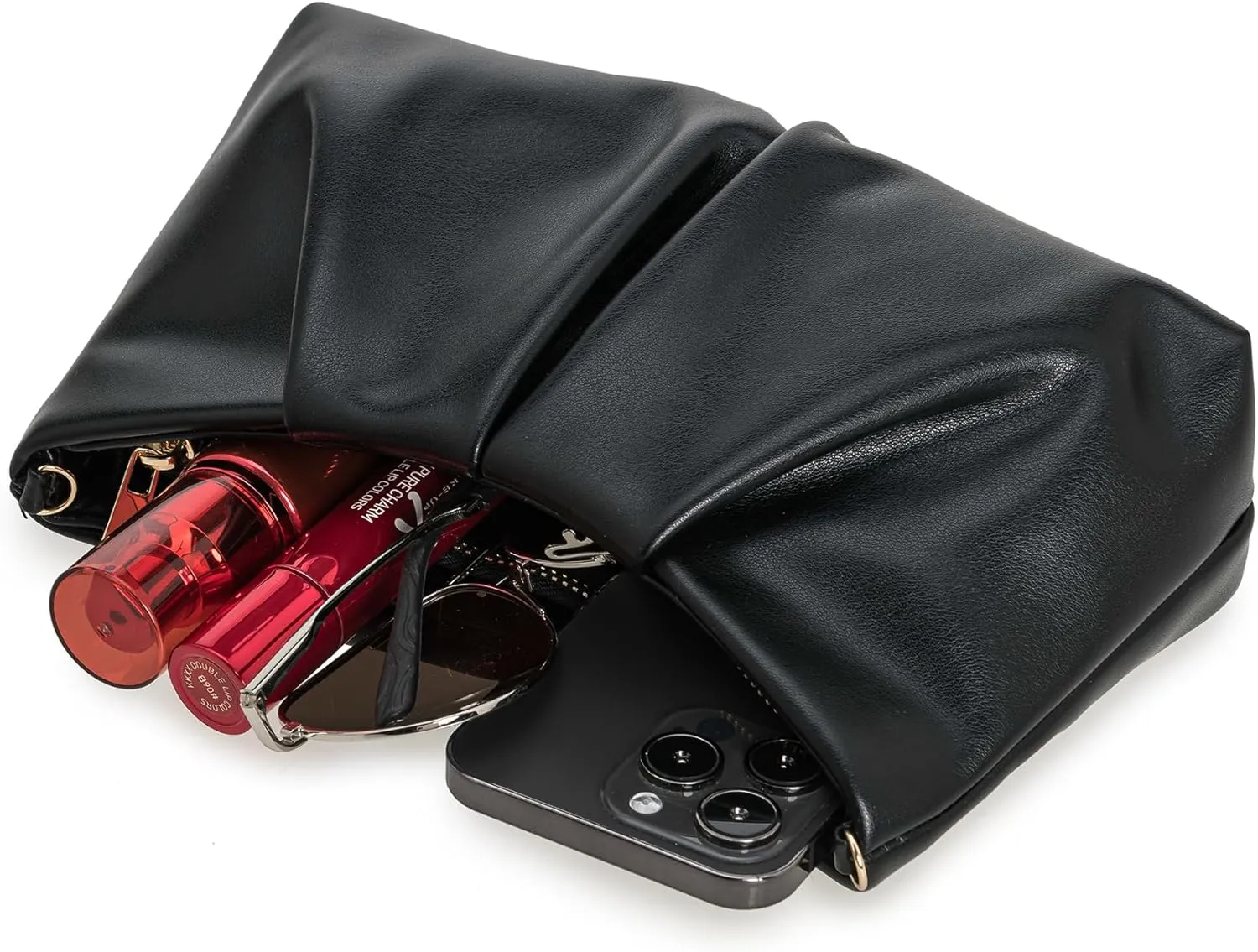 CHARMING TAILOR Women Clutch Bag Dressy Formal Handbag Pleated PU Clutch Purse for Cocktail Prom Wedding Party