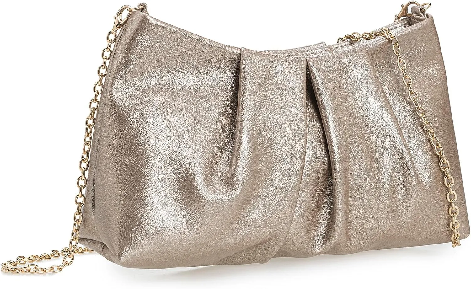 CHARMING TAILOR Women Clutch Bag Dressy Formal Handbag Pleated PU Clutch Purse for Cocktail Prom Wedding Party