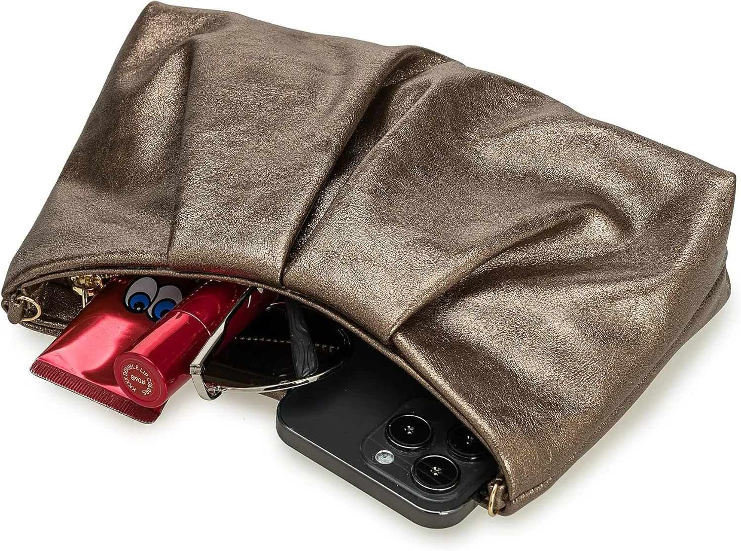 CHARMING TAILOR Women Clutch Bag Dressy Formal Handbag Pleated PU Clutch Purse for Cocktail Prom Wedding Party