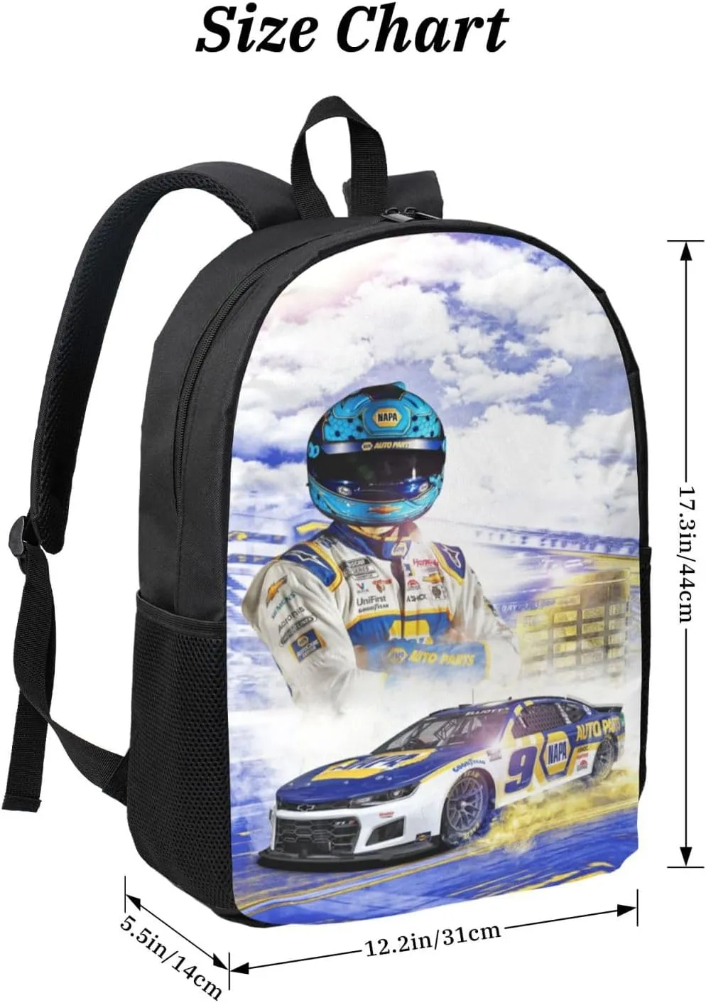 Chase-Elliott-Car-9 Backpack Work Rucksack Computer Bag 17 Inch Travel Backpack Gym Bags