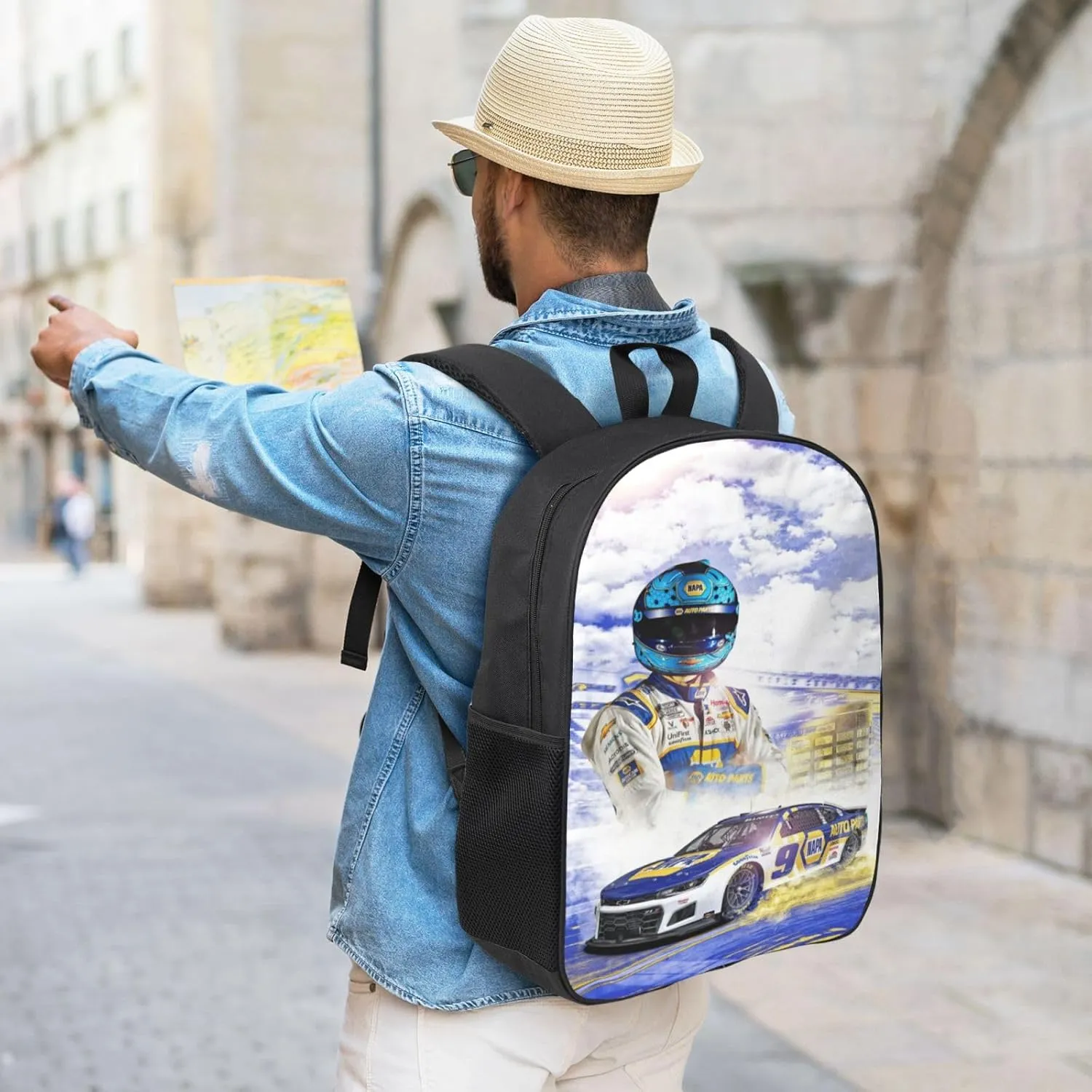 Chase-Elliott-Car-9 Backpack Work Rucksack Computer Bag 17 Inch Travel Backpack Gym Bags