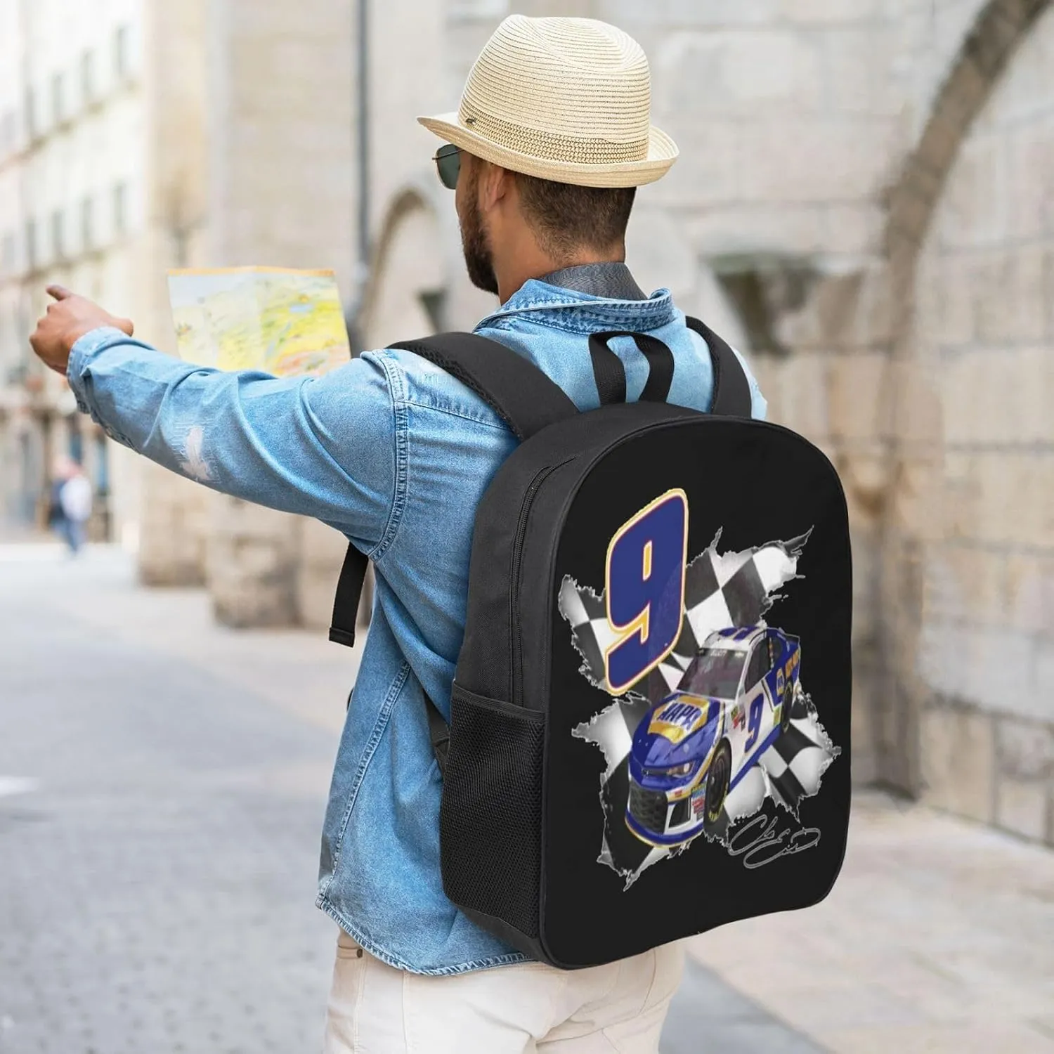 Chase-Elliott-Car-9 Backpack Work Rucksack Computer Bag 17 Inch Travel Backpack Gym Bags