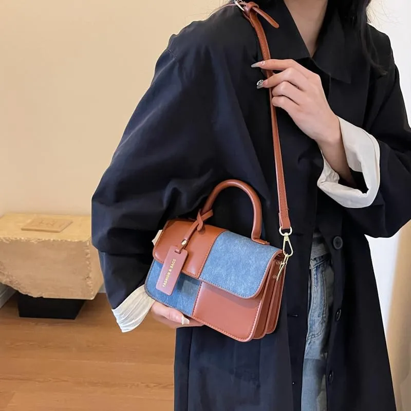 Checkered Shoulder Bag for Women,Small Leather Crossbody Bag,Fall Trendy Luxury Handbags Top-Handle Purse With Strap