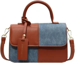 Checkered Shoulder Bag for Women,Small Leather Crossbody Bag,Fall Trendy Luxury Handbags Top-Handle Purse With Strap