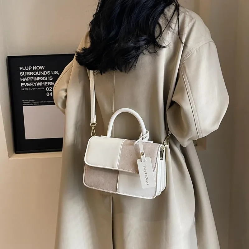 Checkered Shoulder Bag for Women,Small Leather Crossbody Bag,Fall Trendy Luxury Handbags Top-Handle Purse With Strap