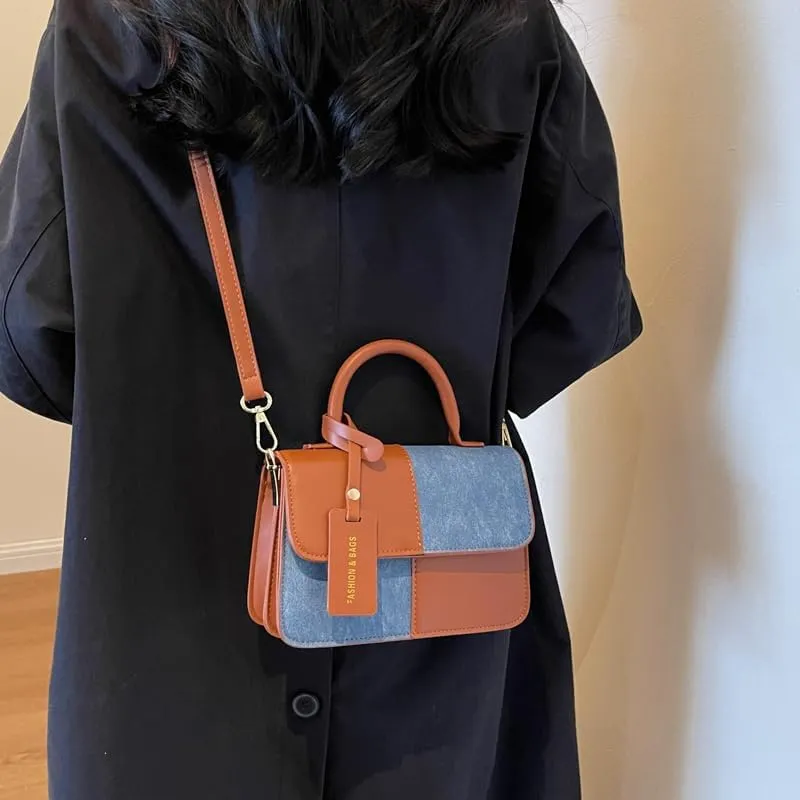 Checkered Shoulder Bag for Women,Small Leather Crossbody Bag,Fall Trendy Luxury Handbags Top-Handle Purse With Strap