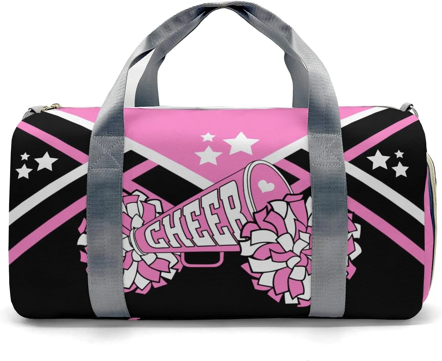 Cheer Cheerleader Pink Duffel Bag Custom Waterproof Sport Gym Travel Perform Training Bags with Name