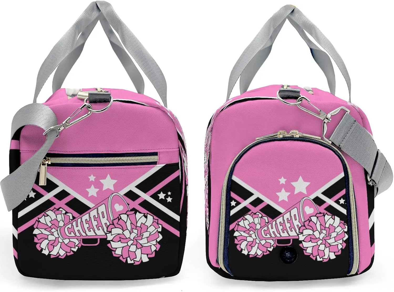 Cheer Cheerleader Pink Duffel Bag Custom Waterproof Sport Gym Travel Perform Training Bags with Name