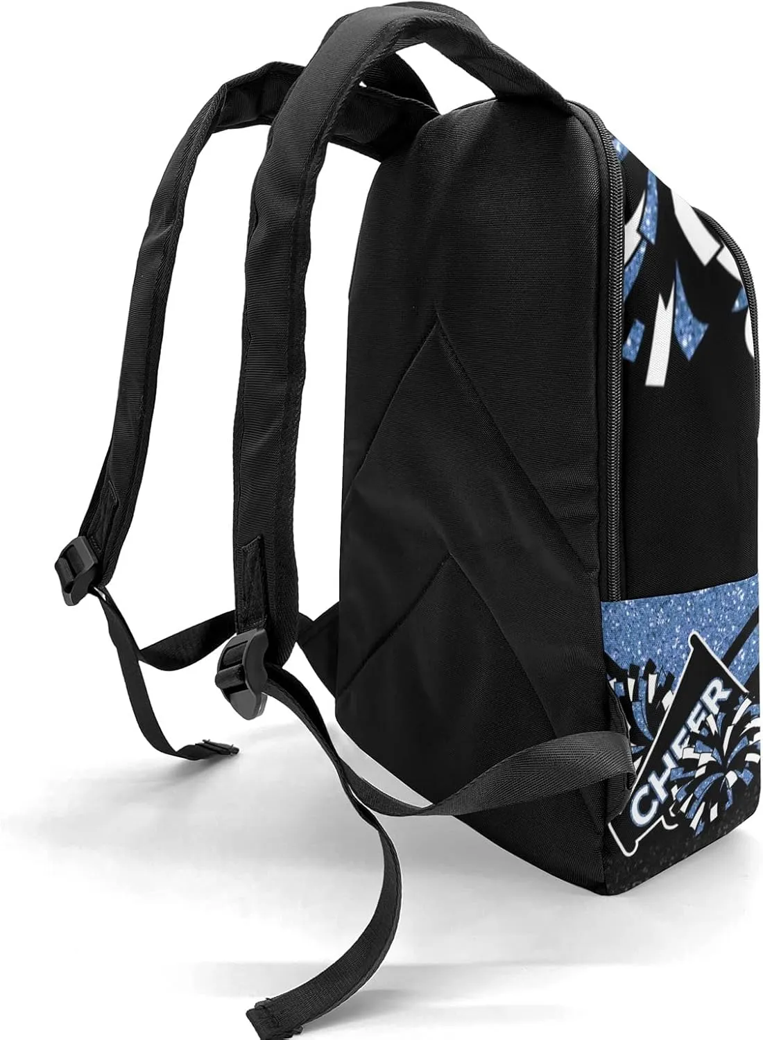 Cheerleader Blue Personalized Backpack for Teen Boys Girls,Custom Travel Backpack Bookbag Casual Bag Name Gift 11.8"(L) x 5.51"(W) x 17.72"(H)