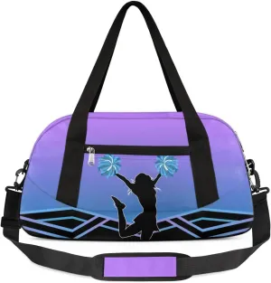 Cheerleader Kids Overnight Duffel Bags for Girls Cheer Sport Gym Bag Duffel Bag for Travel Weekender Practice Gymnastics Ballet School Gym Sleepover Bag