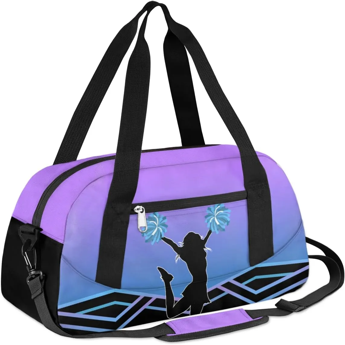 Cheerleader Kids Overnight Duffel Bags for Girls Cheer Sport Gym Bag Duffel Bag for Travel Weekender Practice Gymnastics Ballet School Gym Sleepover Bag