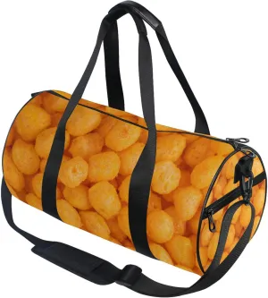 Cheese Corn Balls Gym Duffle Bag for Women Men Sports Fitness Bag Workout Travel Gymnastics Dance Ballet