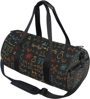 Chemical Formula Gym Duffle Bag for Women Men Sports Fitness Bag Workout Travel Gymnastics Dance