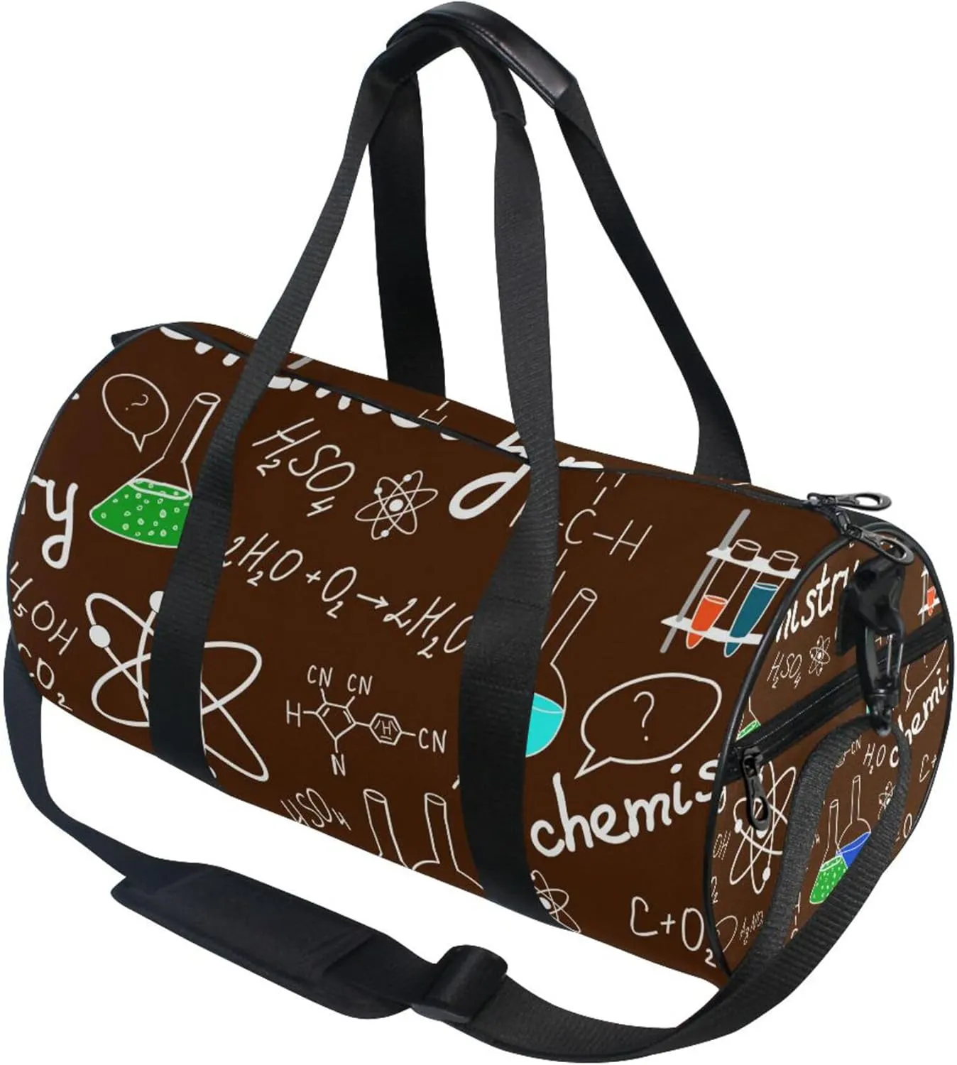 Chemistry Laboratory Pattern Gym Duffle Bag for Women Men Sports Fitness Bag Workout Travel Gymnastics Dance