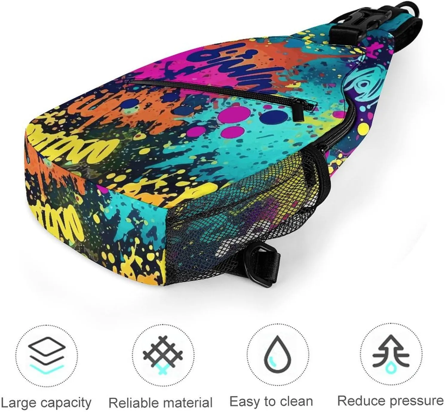 Cherry Blossom Sling Bag Lightweight Crossbody Chest Pack Travel Shoulder Bag with Adjustable Strap