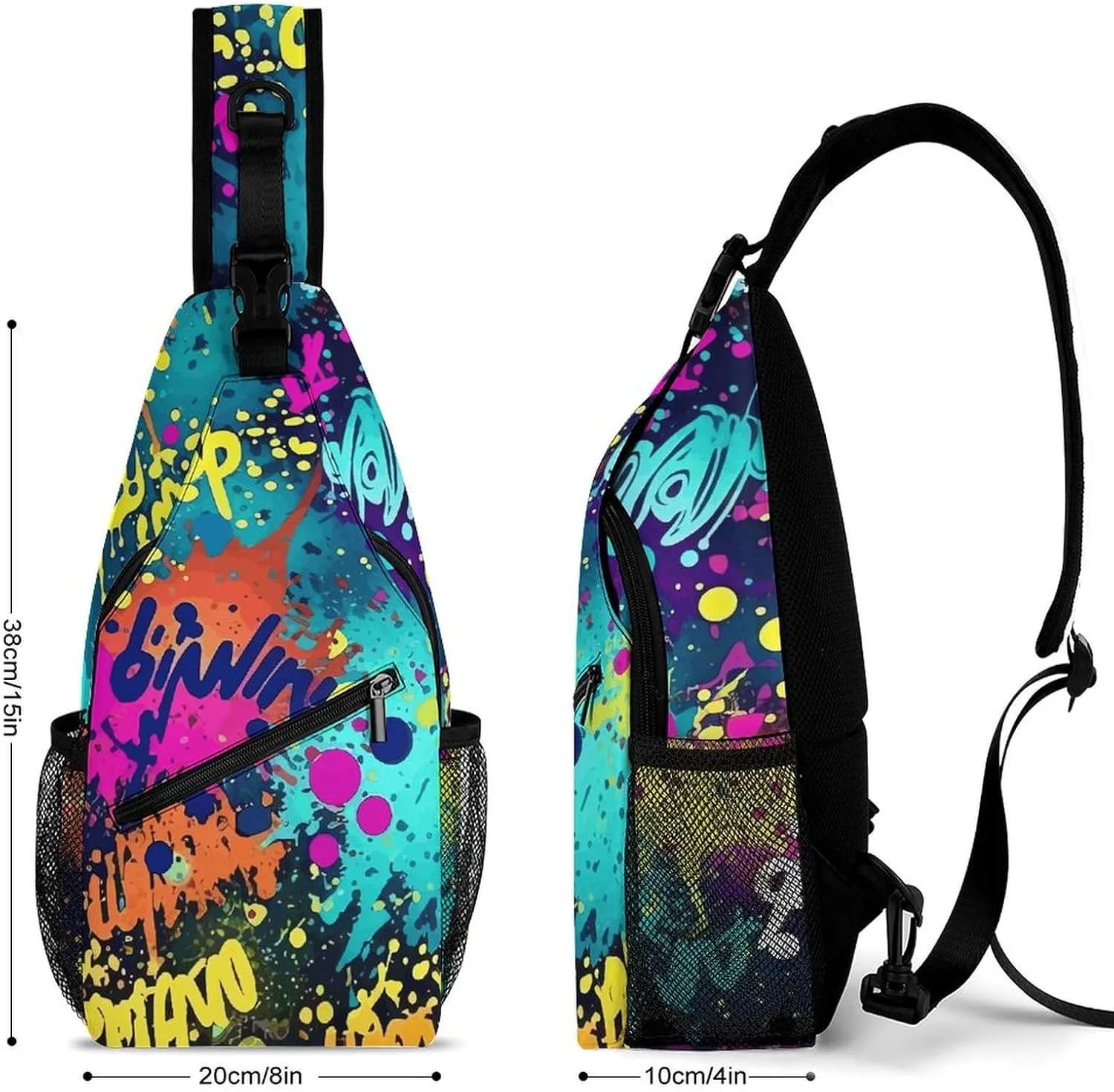 Cherry Blossom Sling Bag Lightweight Crossbody Chest Pack Travel Shoulder Bag with Adjustable Strap
