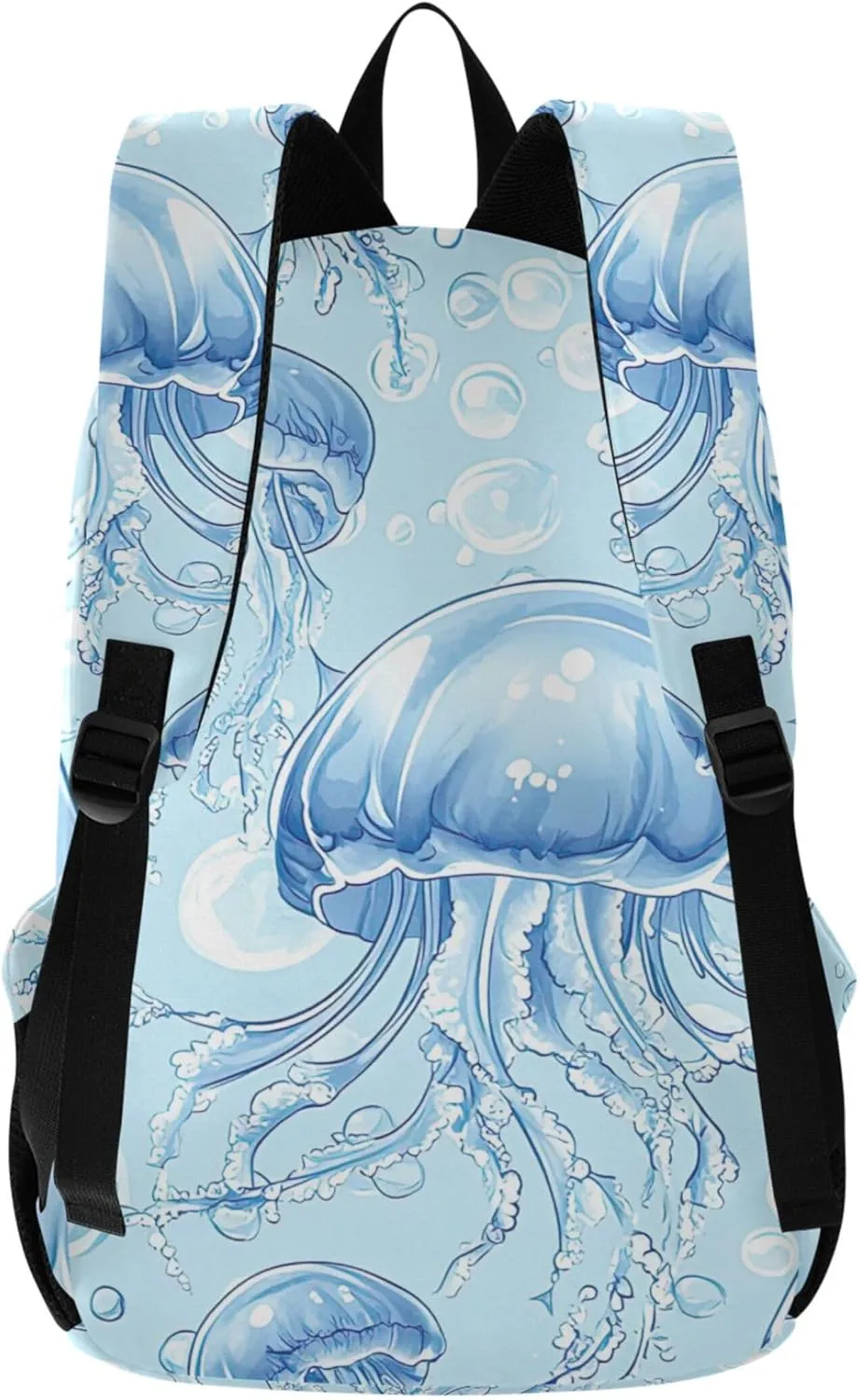 CHIFIGNO Blue Pink Casual Womens Backpack Cute Daypack Blue Jellyfish Waterproof Cool College Backpacks for Girls