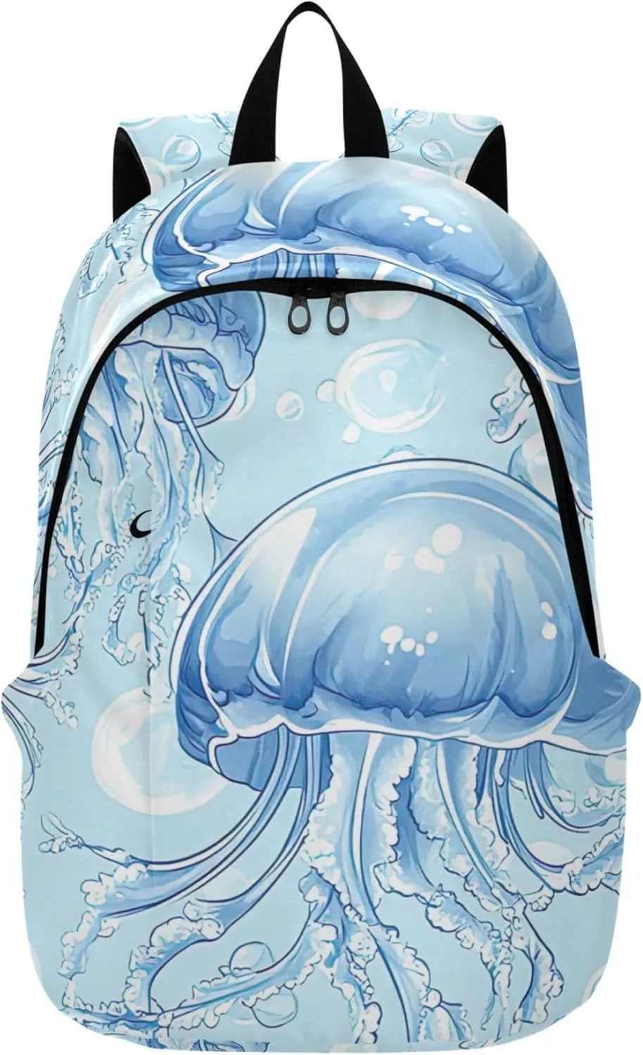 CHIFIGNO Blue Pink Casual Womens Backpack Cute Daypack Blue Jellyfish Waterproof Cool College Backpacks for Girls