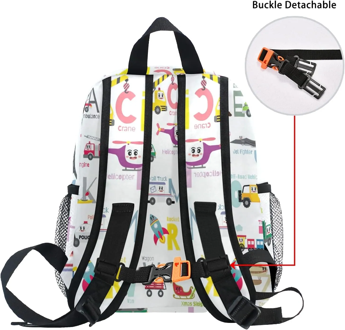 CHIFIGNO Customized Backpack with Name Cute Colorful Transportations Kids Preschool Backpacks for Boys Travel Bag Schoolbag Bookbag for Children