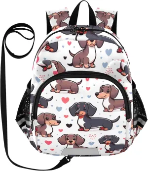 CHIFIGNO Cute Dachshund Dogs Backpacks for Toddler Girls Boys, Kids School Bag Preschool Kindergarten Backpack, Mini Travel Book Bag
