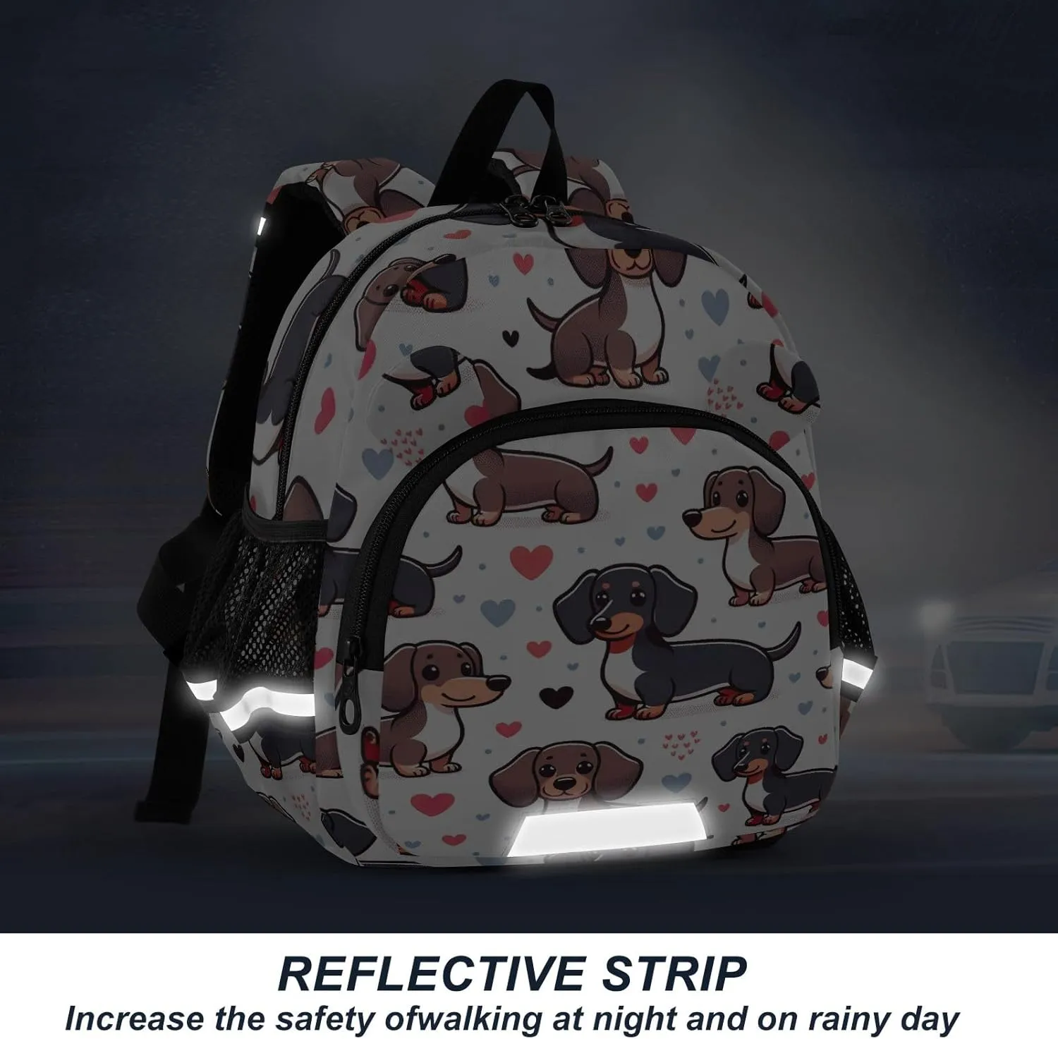 CHIFIGNO Cute Dachshund Dogs Backpacks for Toddler Girls Boys, Kids School Bag Preschool Kindergarten Backpack, Mini Travel Book Bag