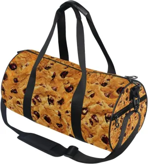 Chocolate Chip Cookies Gym Duffle Bag for Women Men Sports Fitness Bag Workout Travel Gymnastics Dance Ballet