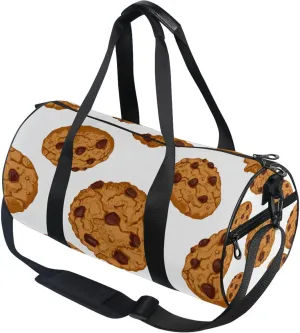 Chocolate Chip Cookies Gym Duffle Bags for Women Men Sports Fitness Bag Workout Travel Gymnastics Dance Ballet